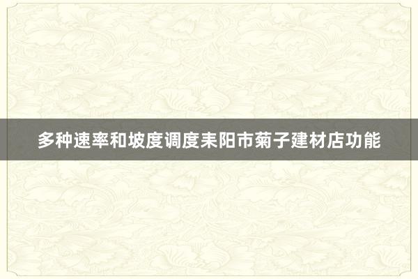 多种速率和坡度调度耒阳市菊子建材店功能